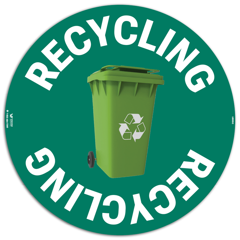 Slip-Rated Floor Sign - Recycling Bin (Rolling)