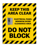 Slip-Rated Floor Sign - Electrical Panel Work Clearance Area