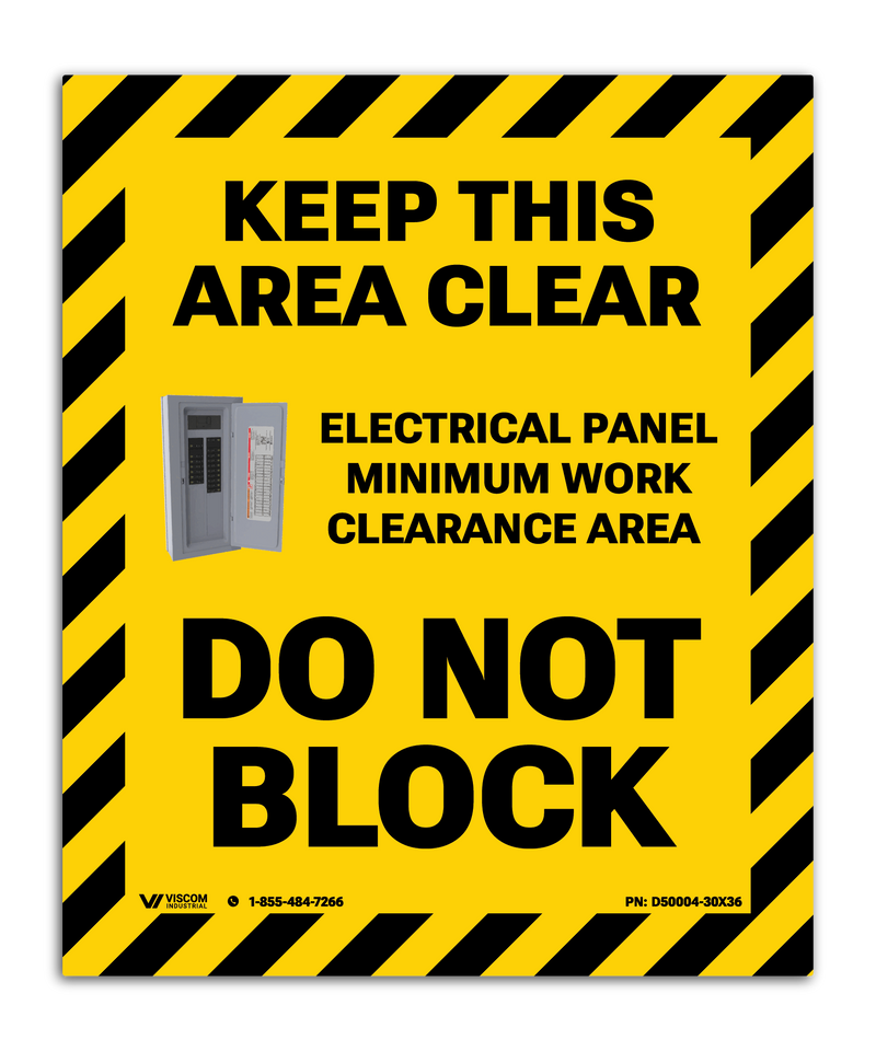 Slip-Rated Floor Sign - Electrical Panel Work Clearance Area