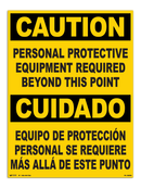 Slip-Rated Floor Sign - CAUTION PPE Required (Bilingual EN/SP)