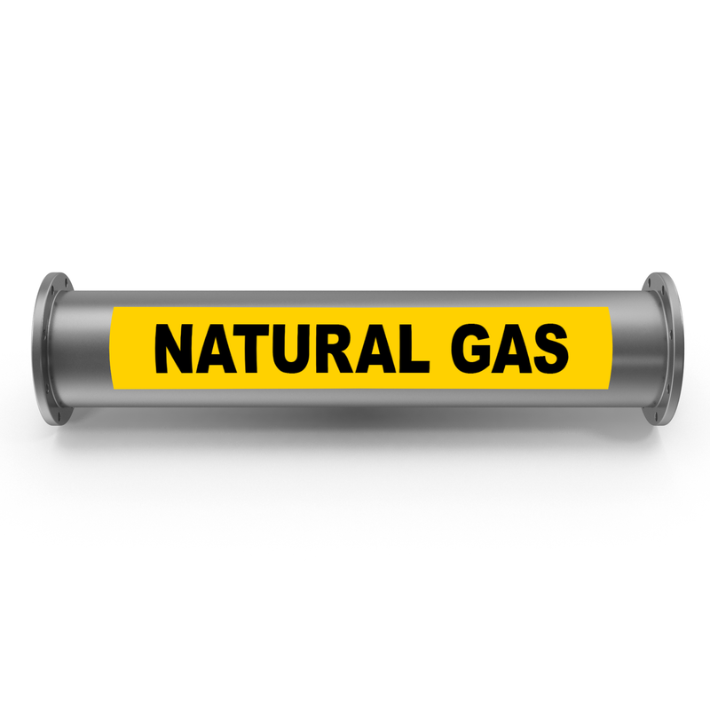 Natural Gas Pipe Marking Label